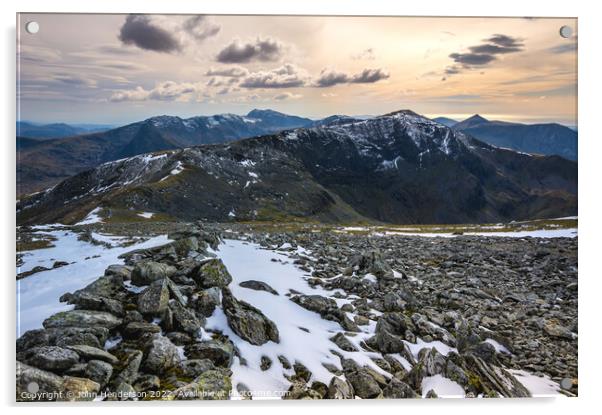 Snowdonia mountains. Acrylic by John Henderson