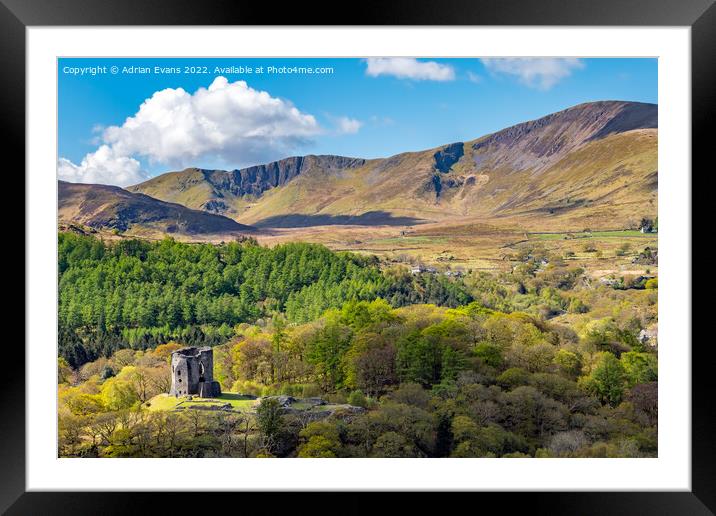 Dolbadarn Castle Llanberis Cymru Framed Mounted Print by Adrian Evans