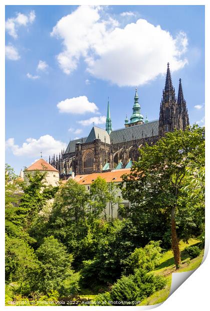 PRAGUE St. Vitus Cathedral with castle grounds Print by Melanie Viola