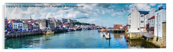 Whitby Harbour Panorama  Acrylic by Alison Chambers