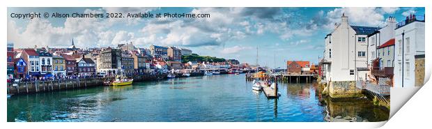 Whitby Harbour Panorama  Print by Alison Chambers