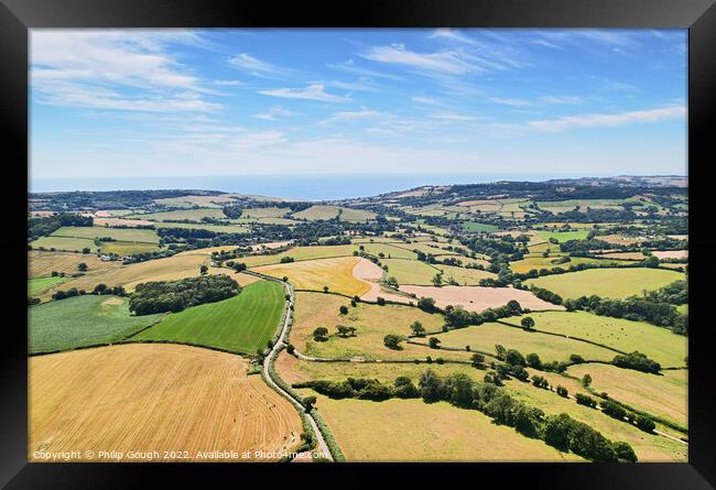 Dorset viewed from the sky. Framed Print by Philip Gough