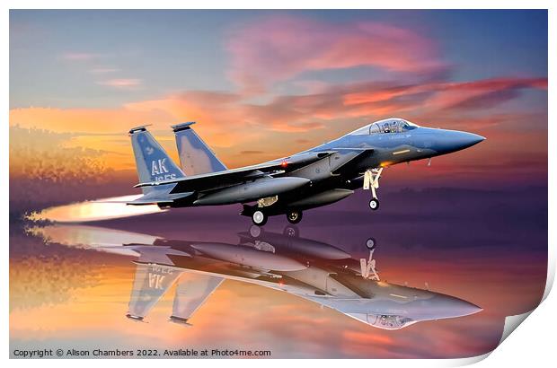 F-15  Eagle Print by Alison Chambers