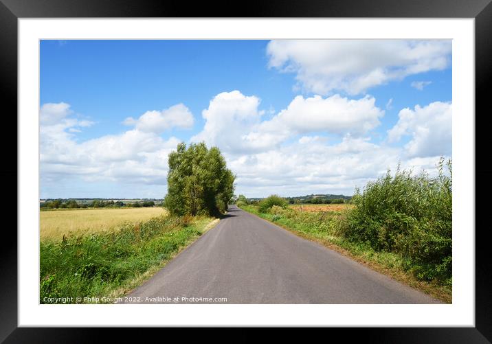 Long Road Through The Somerset Levels Framed Mounted Print by Philip Gough