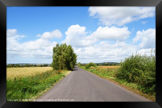 Long Road Through The Somerset Levels Framed Print by Philip Gough