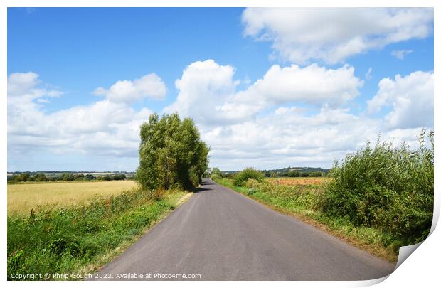Long Road Through The Somerset Levels Print by Philip Gough