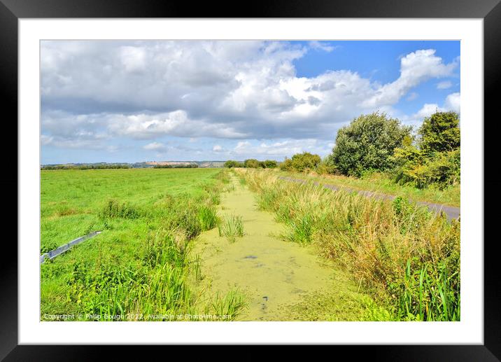 The Somerset Levels Rhynes Framed Mounted Print by Philip Gough