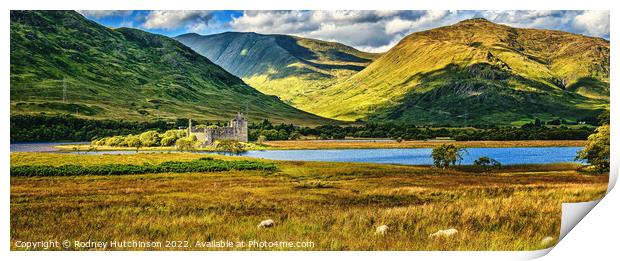 Majestic Kilchurn Castle on Loch Awe Print by Rodney Hutchinson