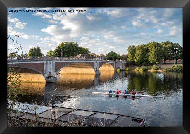 River Thames under Hampton Court bridge Framed Print by Kevin White