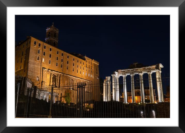 Tabularium and Temple of Saturn in Rome Framed Mounted Print by Artur Bogacki