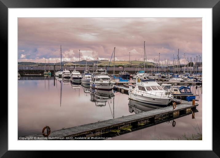 Tranquil Troon Harbour Framed Mounted Print by Rodney Hutchinson