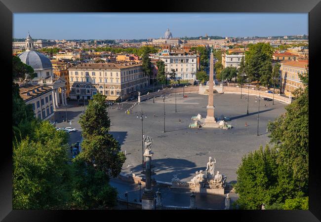 Piazza del Popolo Square In Rome Framed Print by Artur Bogacki