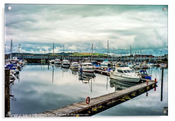 Serenity at Troon Marina Acrylic by Rodney Hutchinson