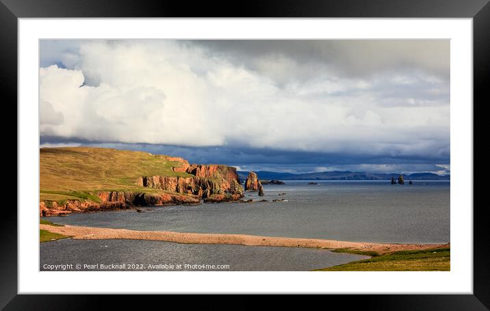 Eshaness Drongs Shetland Isles Coastline Framed Mounted Print by Pearl Bucknall