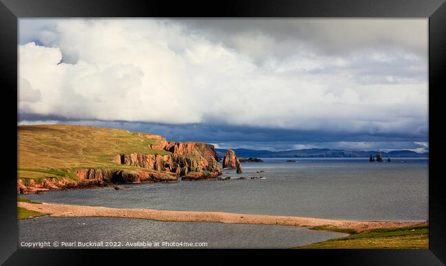 Eshaness Drongs Shetland Isles Coastline Framed Print by Pearl Bucknall