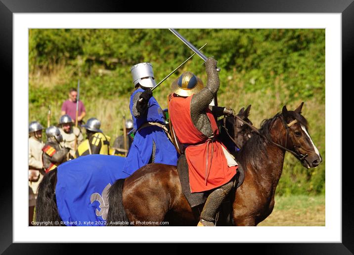 Cavalry Clash, Battle of Evesham Re-enactment 2022 Framed Mounted Print by Richard J. Kyte