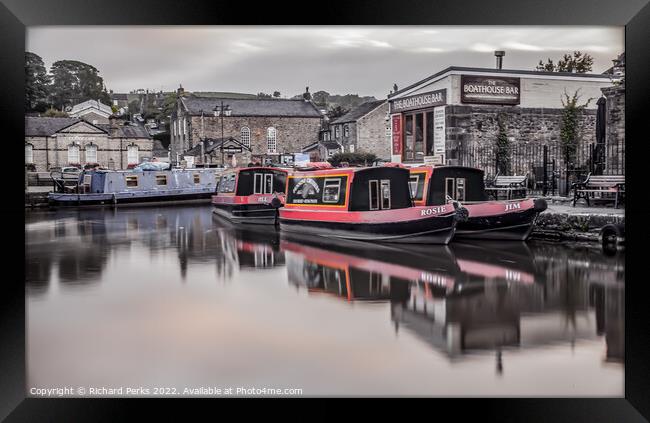 Rosie and Jim at the Boathouse Bar - Skipton Framed Print by Richard Perks