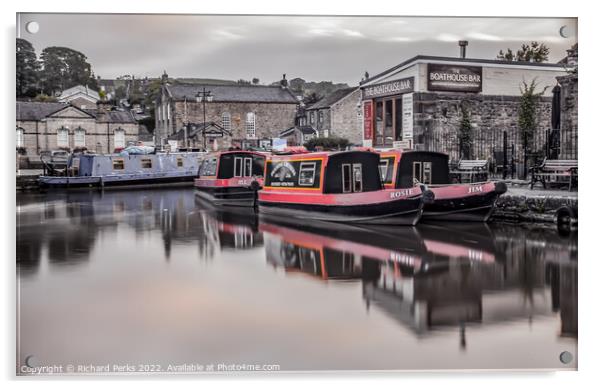 Rosie and Jim at the Boathouse Bar - Skipton Acrylic by Richard Perks