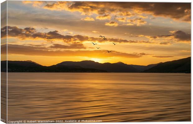 Golden Hour Glows Over Argyll Canvas Print by RJW Images