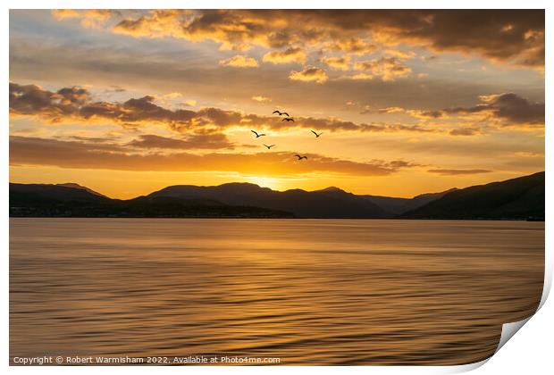 Golden Hour Glows Over Argyll Print by RJW Images