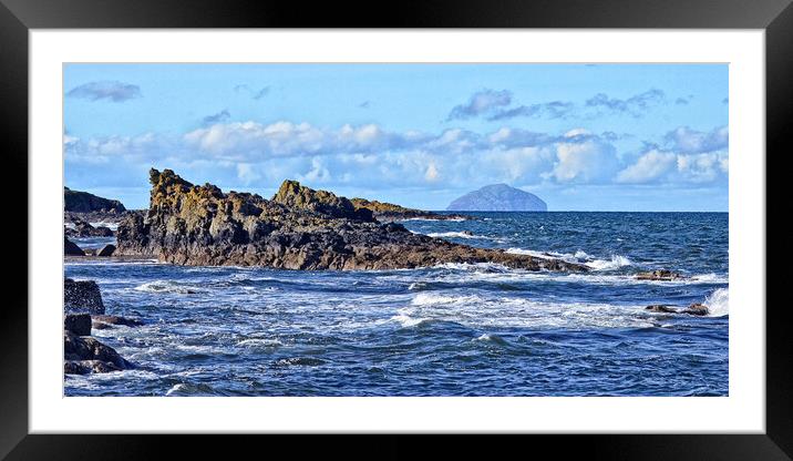 Rugged coast at Dunure, South Ayrshire Framed Mounted Print by Allan Durward Photography