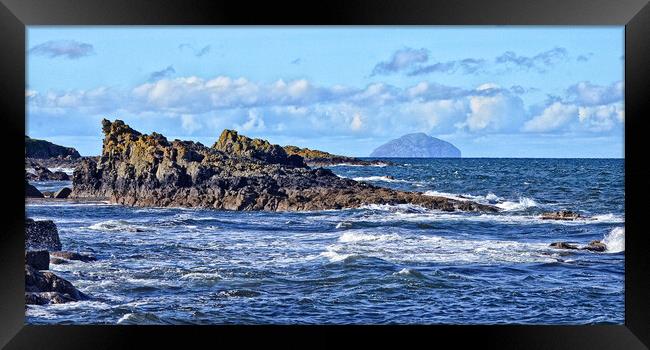 Rugged coast at Dunure, South Ayrshire Framed Print by Allan Durward Photography