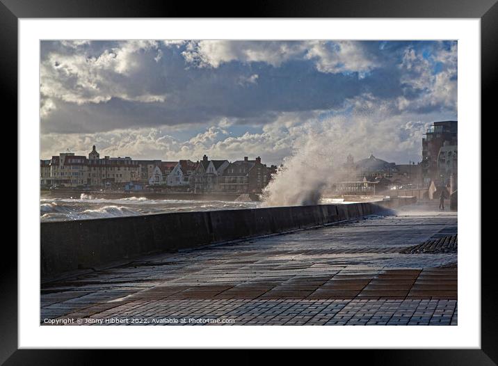 Storm wave at Porthcawl South Wales Framed Mounted Print by Jenny Hibbert