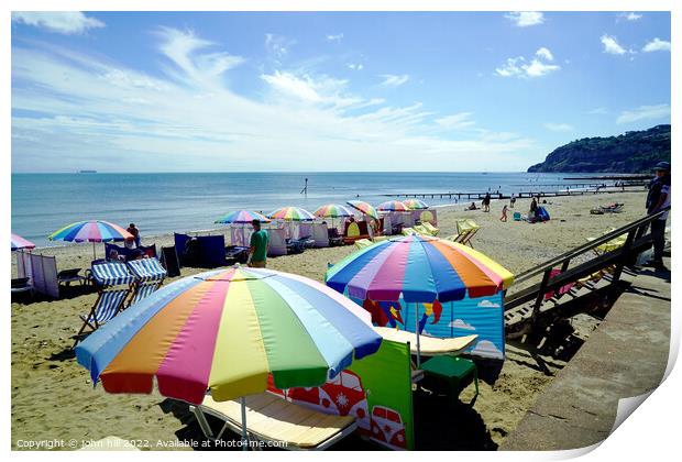 Colourful Shanklin beach on the Isle of Wight. Print by john hill