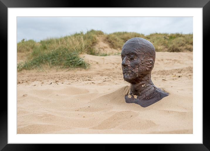 Iron Man up to his neck in sand Framed Mounted Print by Jason Wells