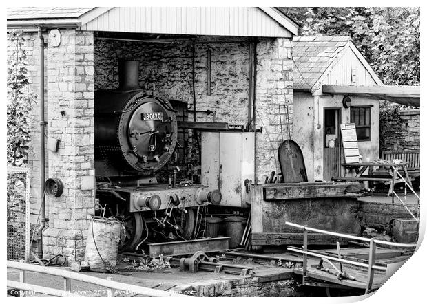 The steam engine workshop at Swanage Print by Stuart Wyatt