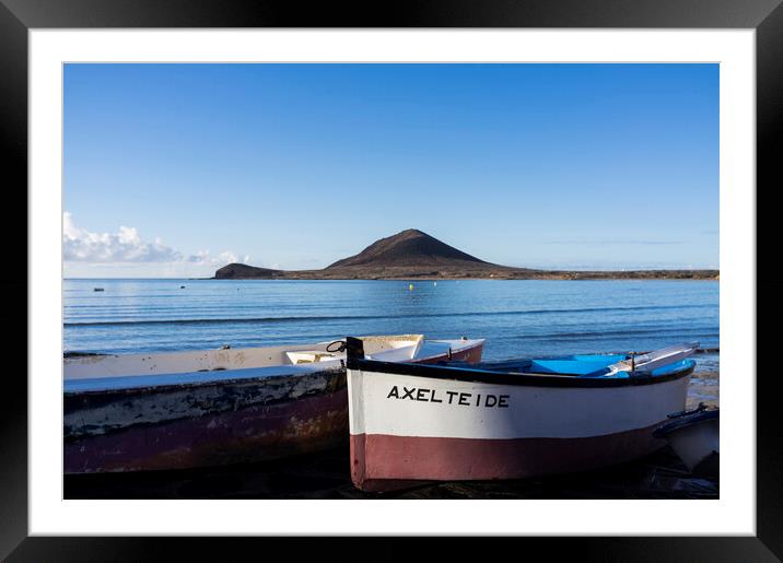 Boat at El Medano, Tenerife Framed Mounted Print by Phil Crean