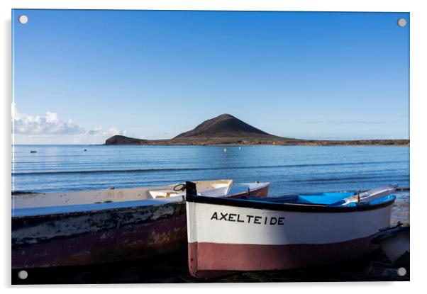 Boat at El Medano, Tenerife Acrylic by Phil Crean