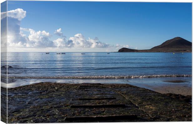 Slipway to the sea at El Medano, Tenerife Canvas Print by Phil Crean