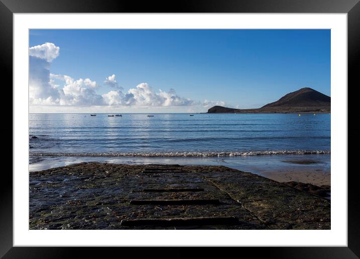 Slipway to the sea at El Medano, Tenerife Framed Mounted Print by Phil Crean