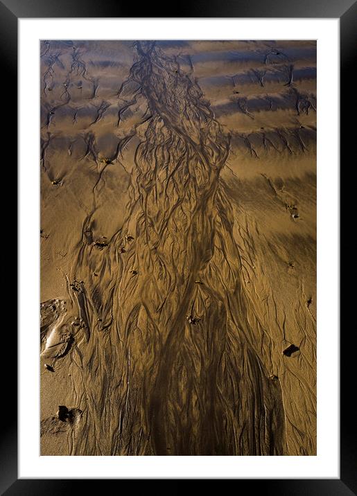 Abstract marks in the sand Framed Mounted Print by Phil Crean