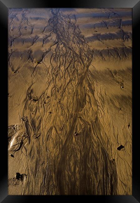 Abstract marks in the sand Framed Print by Phil Crean
