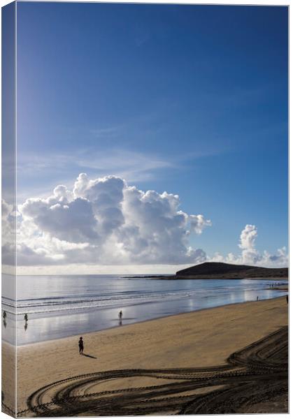 El Medano beach and clouds Tenerife Canvas Print by Phil Crean