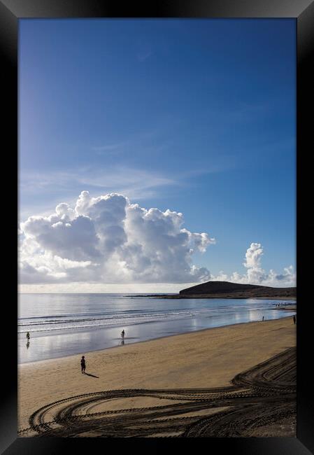 El Medano beach and clouds Tenerife Framed Print by Phil Crean