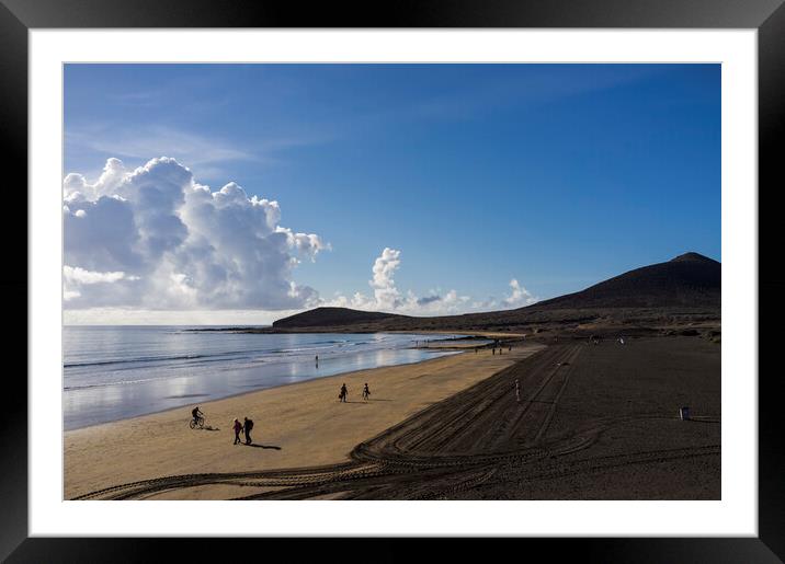 El Medano beach and clouds Tenerife Framed Mounted Print by Phil Crean