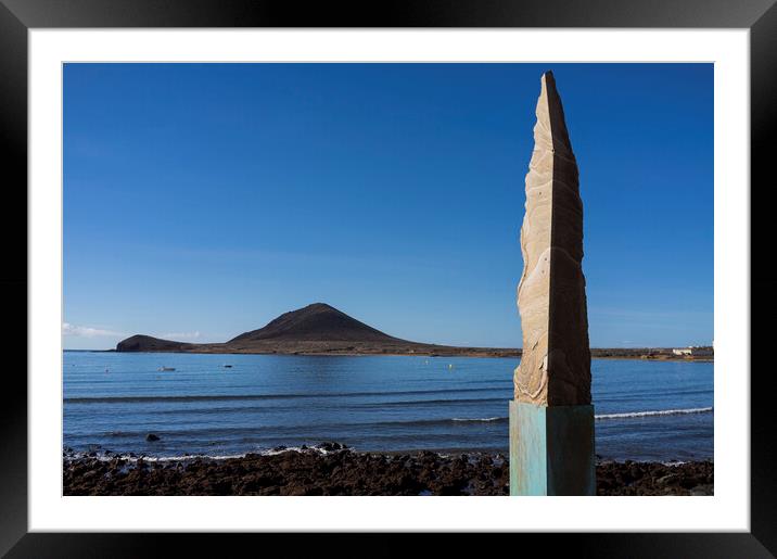 Obelisk sculpture, El Medano, Tenerife Framed Mounted Print by Phil Crean