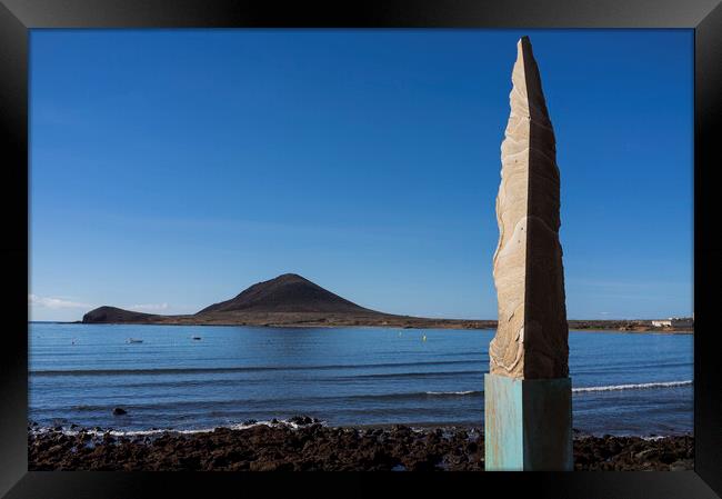 Obelisk sculpture, El Medano, Tenerife Framed Print by Phil Crean