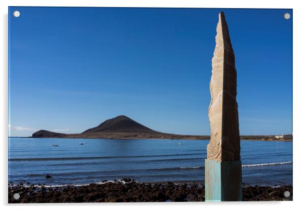 Obelisk sculpture, El Medano, Tenerife Acrylic by Phil Crean