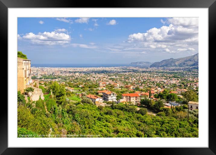 View of Palermo - Monreale Framed Mounted Print by Laszlo Konya
