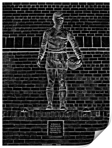 Ibrox disaster memorial statue (abstract) Print by Allan Durward Photography