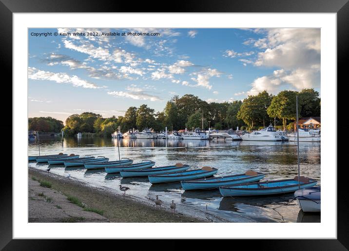 Boats on the river Framed Mounted Print by Kevin White