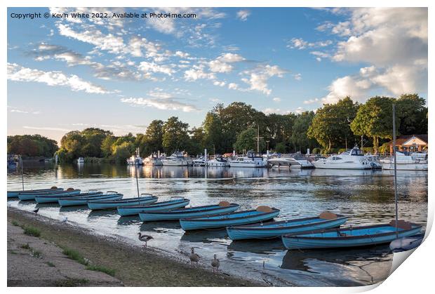 Boats on the river Print by Kevin White