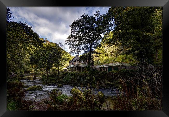 Watersmeet on a glorious Autumn day Framed Print by Mike Gorton