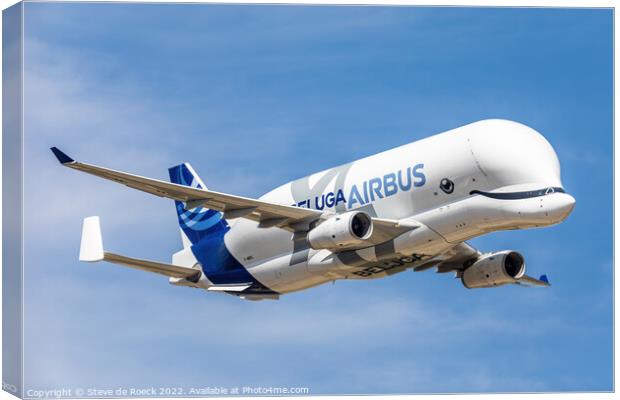 Airbus A330-743L Beluga Canvas Print by Steve de Roeck