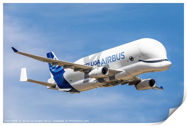 Airbus A330-743L Beluga Print by Steve de Roeck
