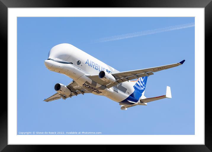 Smiling Airbus A330-743L Beluga Framed Mounted Print by Steve de Roeck